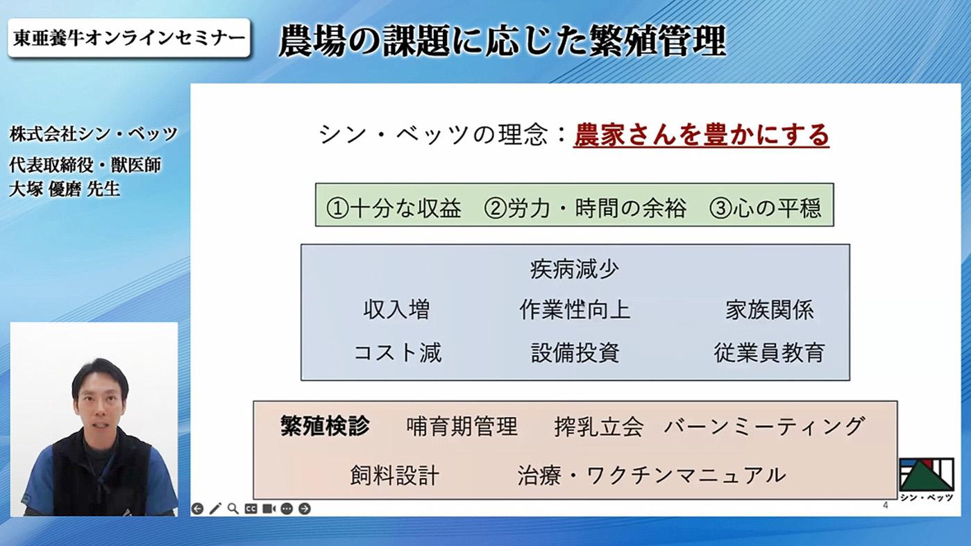 オンラインセミナー「農場の課題に応じた繁殖管理」