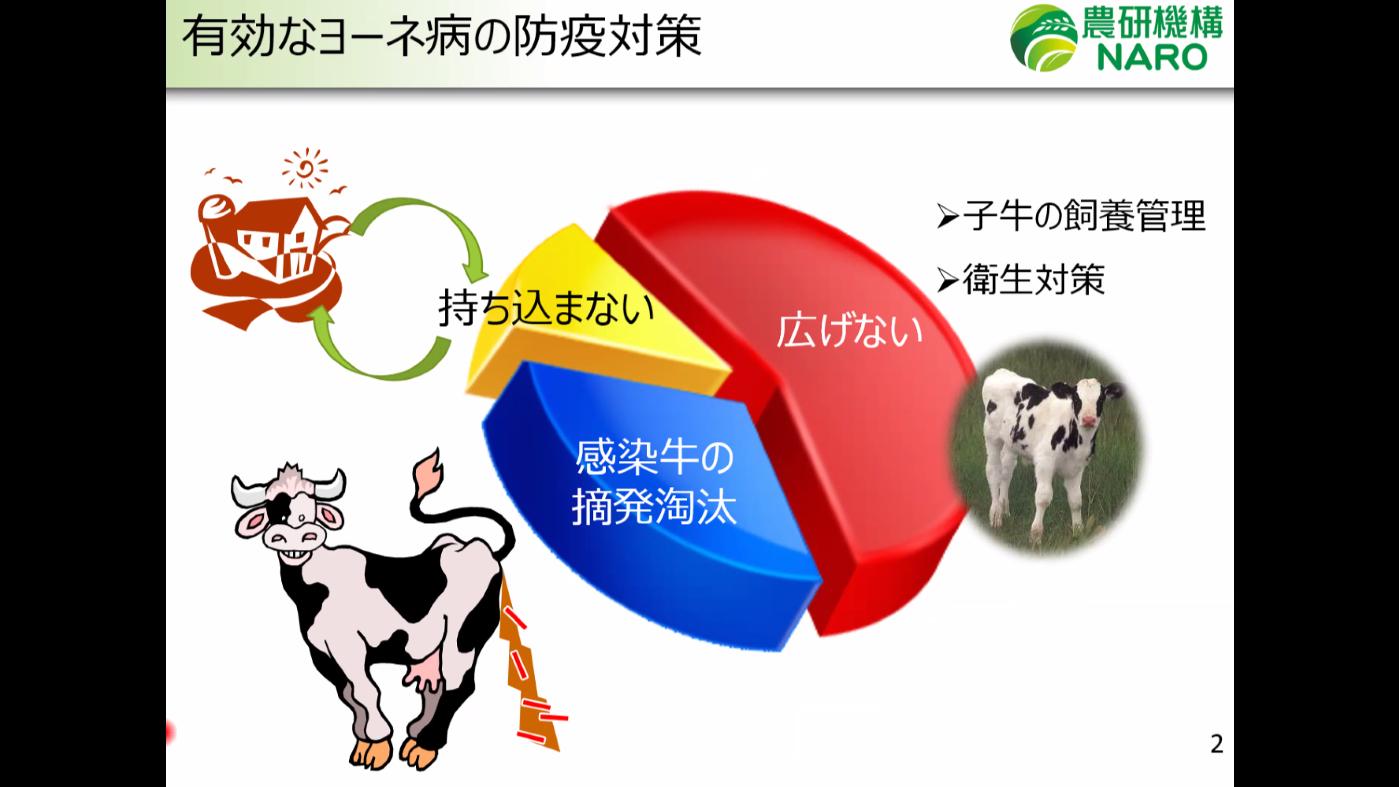 ヨーネ病対策は「持ち込まない」「広げない」「感染牛の摘発淘汰」が重要（川治聡子氏の講演資料より引用）